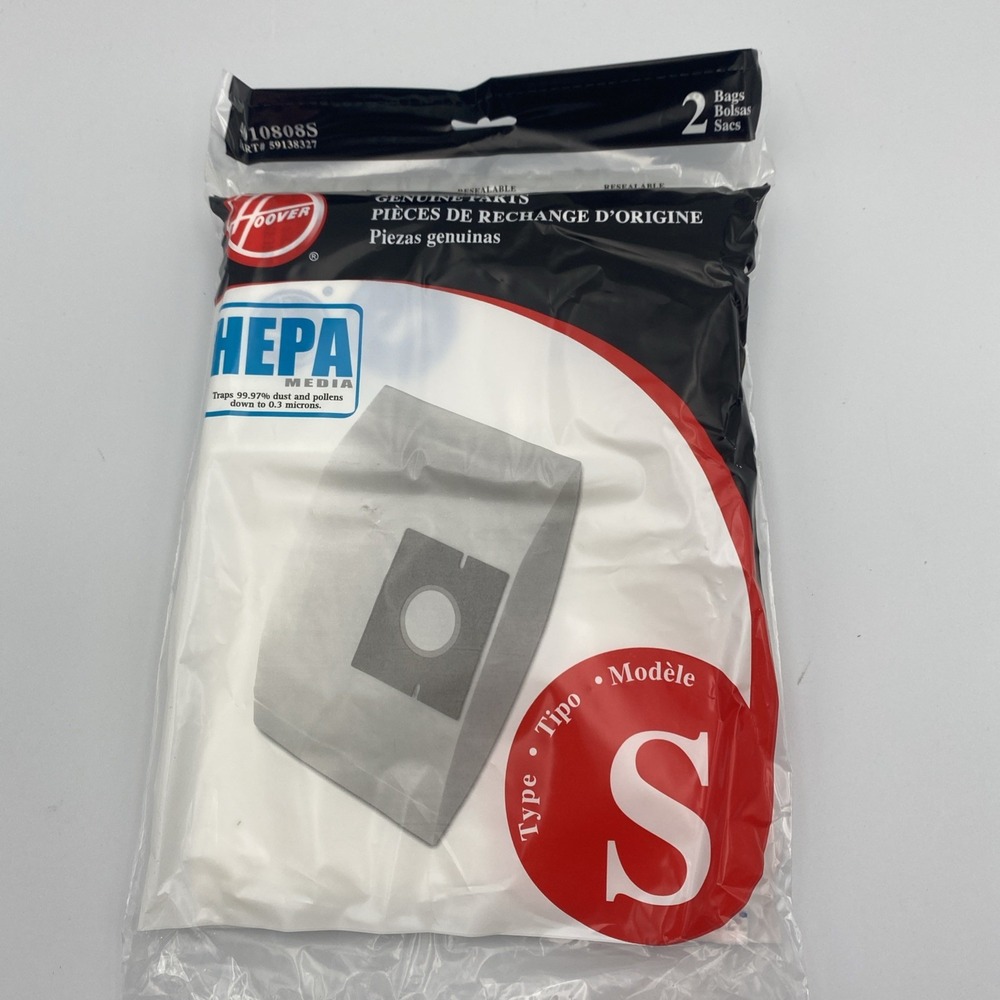 Hoover Type S HEPA Bag 4010808S Bags Genuine 1 pack of 2 bags New